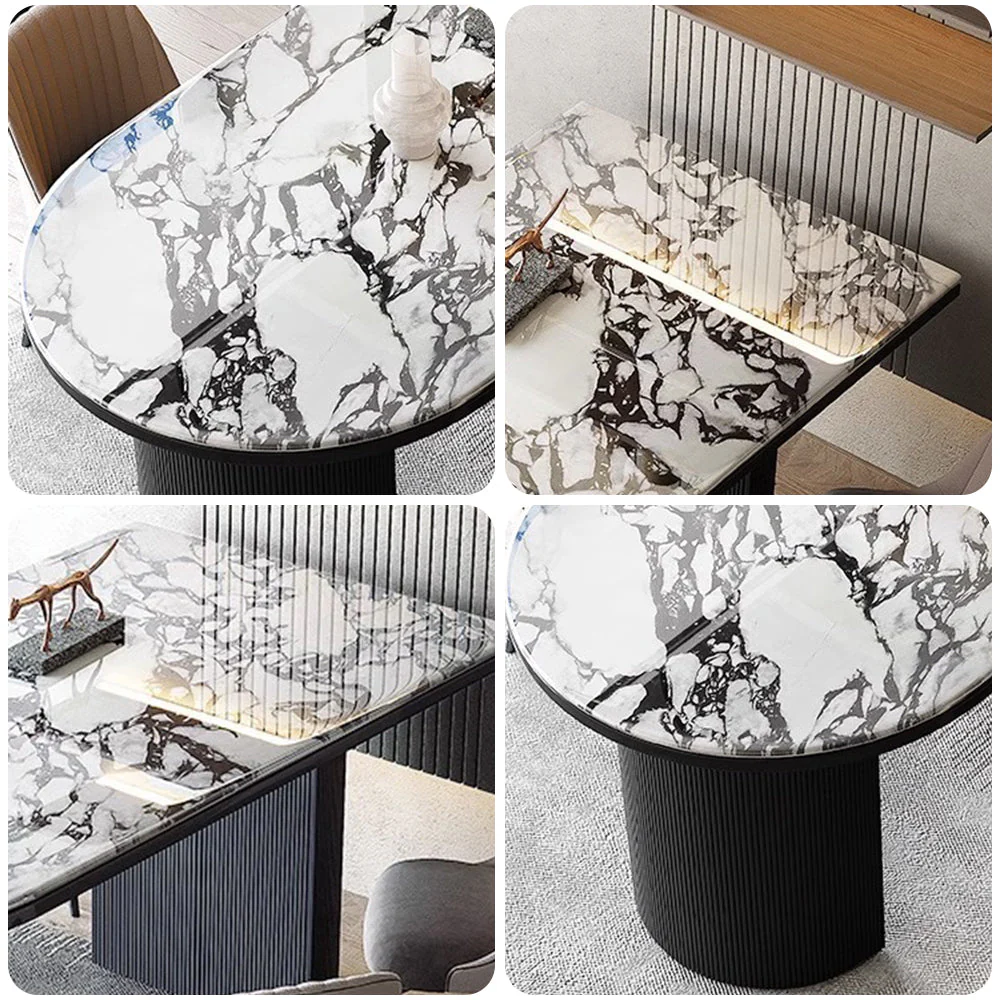 LUXORA DT1224 140/160/180cm Length 12mm Thickness Sintered Stone Tabletop Dining Table - Image 4
