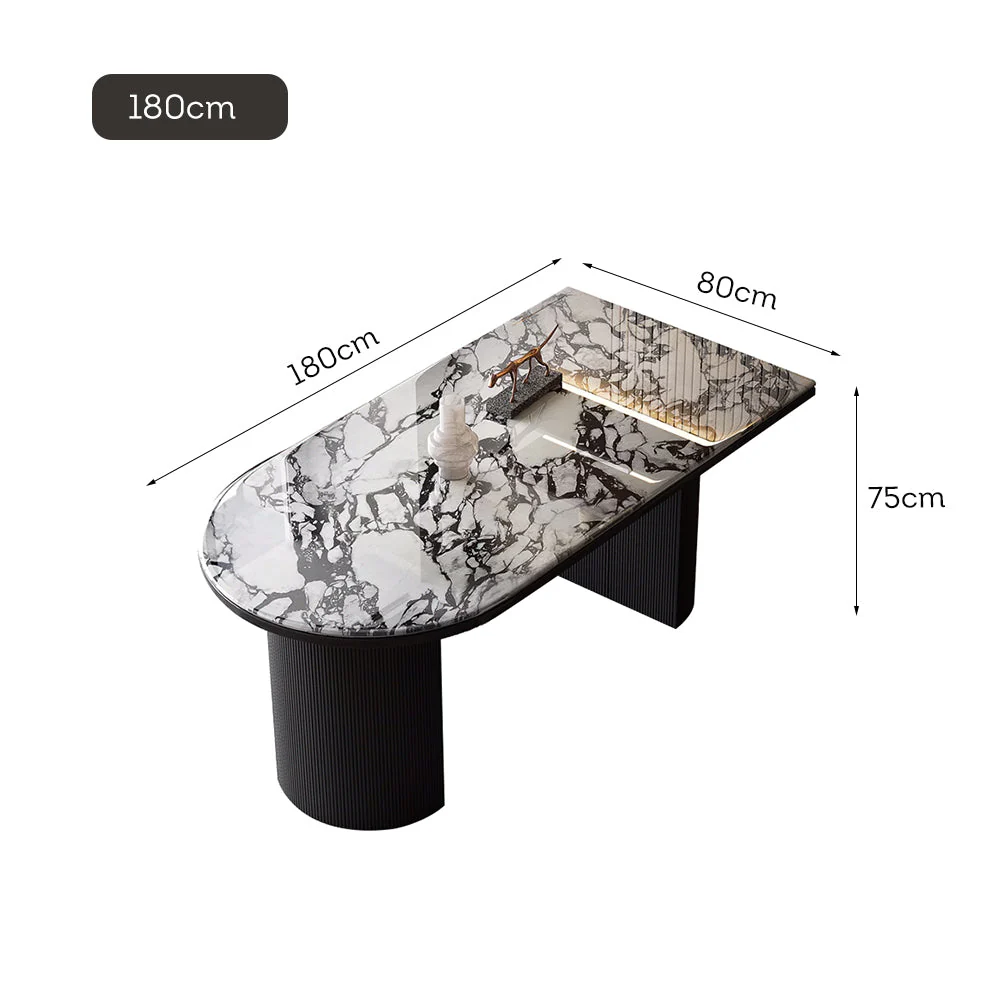 LUXORA DT1224 140/160/180cm Length 12mm Thickness Sintered Stone Tabletop Dining Table - Image 7