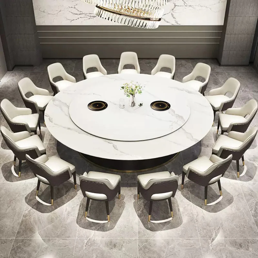 LUXORA DT1240 Light Luxury Style 180-200-220-240-260-280-300-320cm Round Sintered Stone Dining Table - Image 3