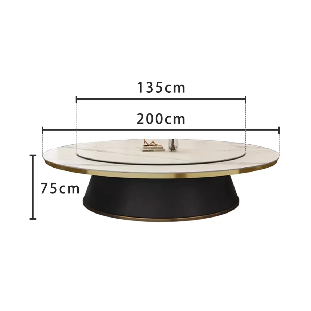 LUXORA DT1240 Light Luxury Style 180-200-220-240-260-280-300-320cm Round Sintered Stone Dining Table - Image 6