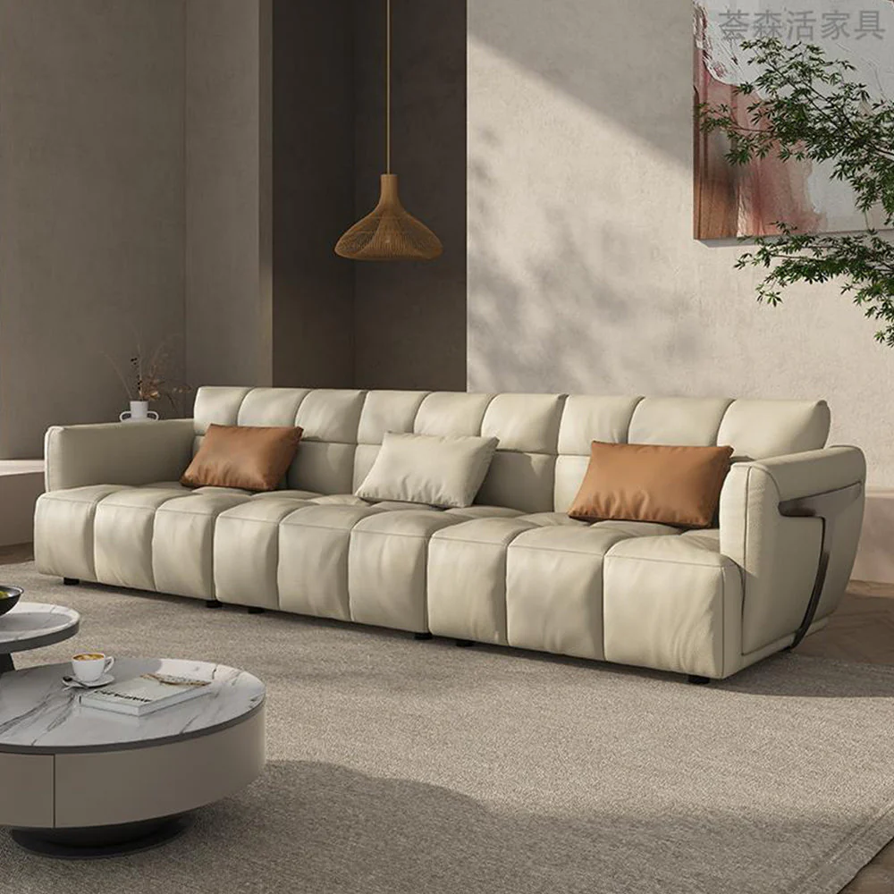LUXORA S1030 230cm Length  Microfiber Leather Fabric Sofa Solid Wood Frame - Image 3