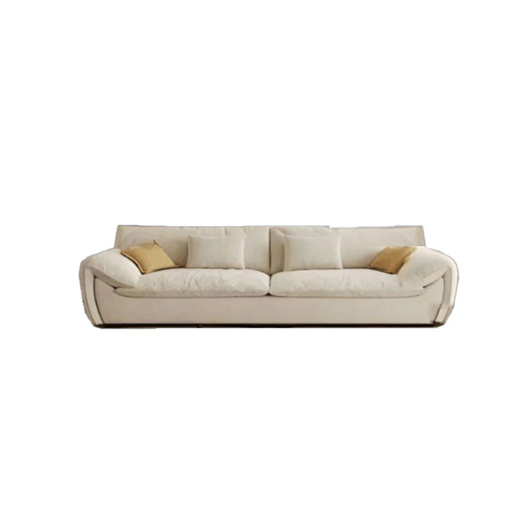 LUXORA S1056 180/220cm Length Faux Suede Fabric Sofa Solid Wood Frame