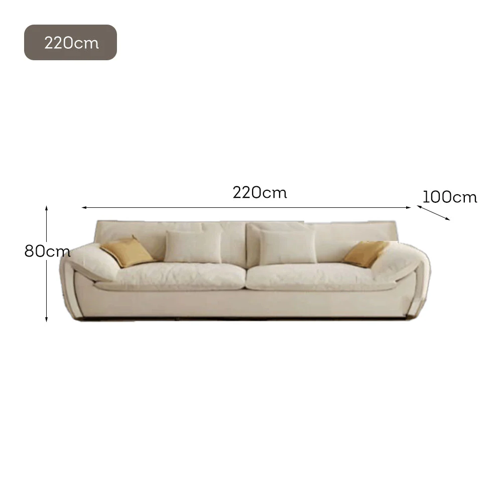 LUXORA S1056 180/220cm Length Faux Suede Fabric Sofa Solid Wood Frame - Image 6