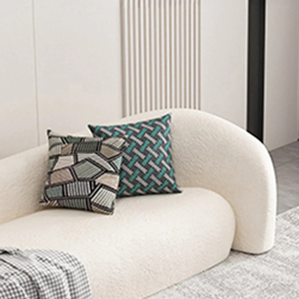 LUXORA S1137 200cm Length Teddy Fleece Fabric Sofa Solid Wood Frame - Image 4