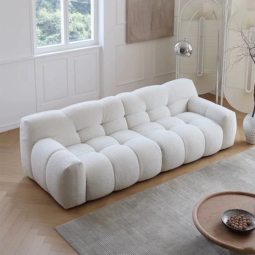 LUXORA S1138 240cm Length Velvet Fabric Sofa Solid Wood Frame - Image 2