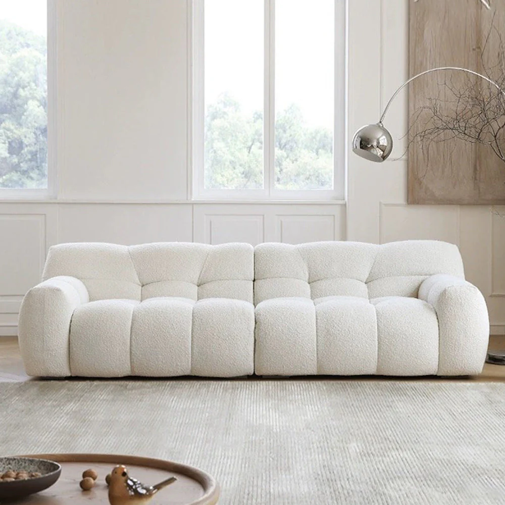 LUXORA S1138 240cm Length Velvet Fabric Sofa Solid Wood Frame - Image 3