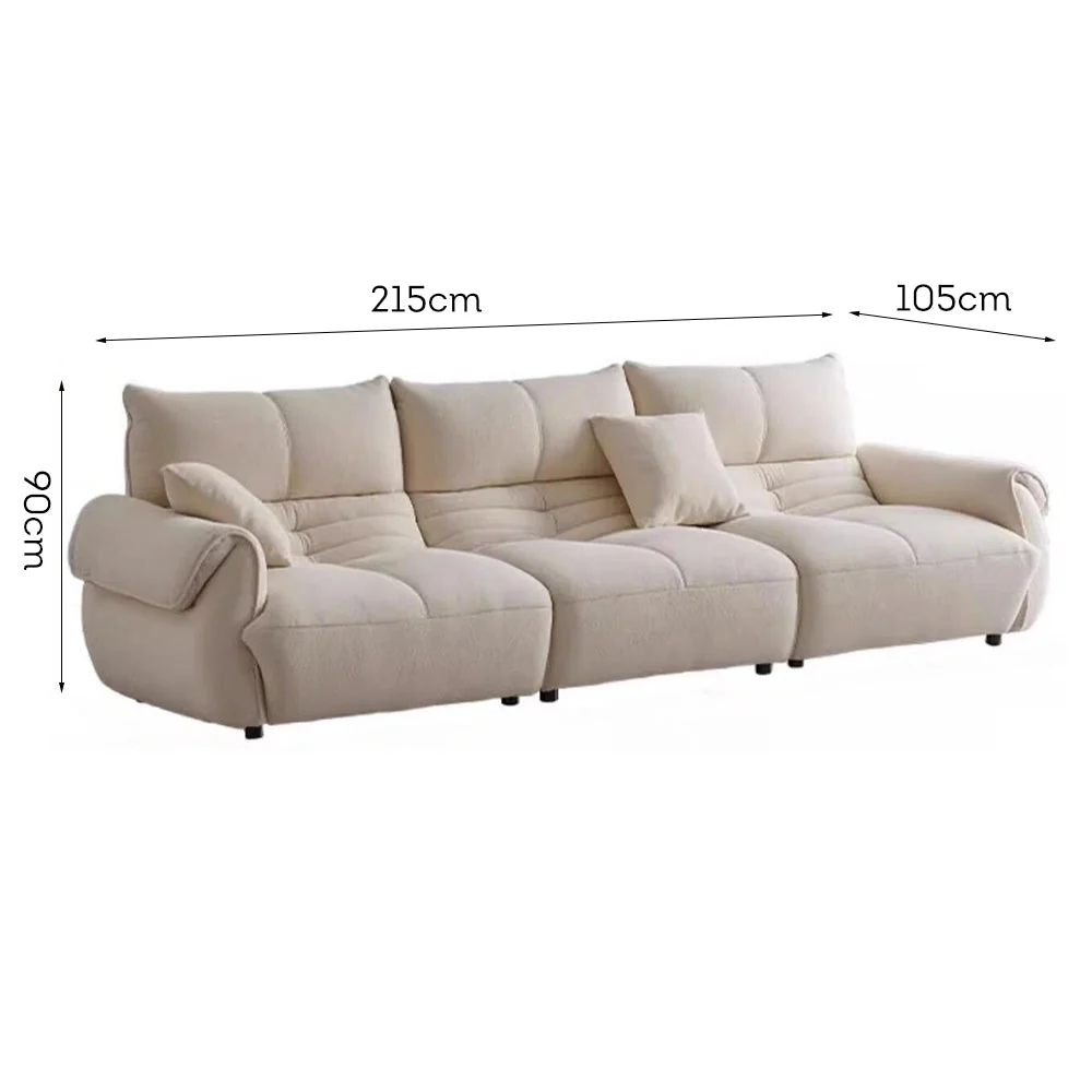LUXORA S1194 215cm Length Microfiber Leather Fabric Sofa Solid Wood Frame - Image 5