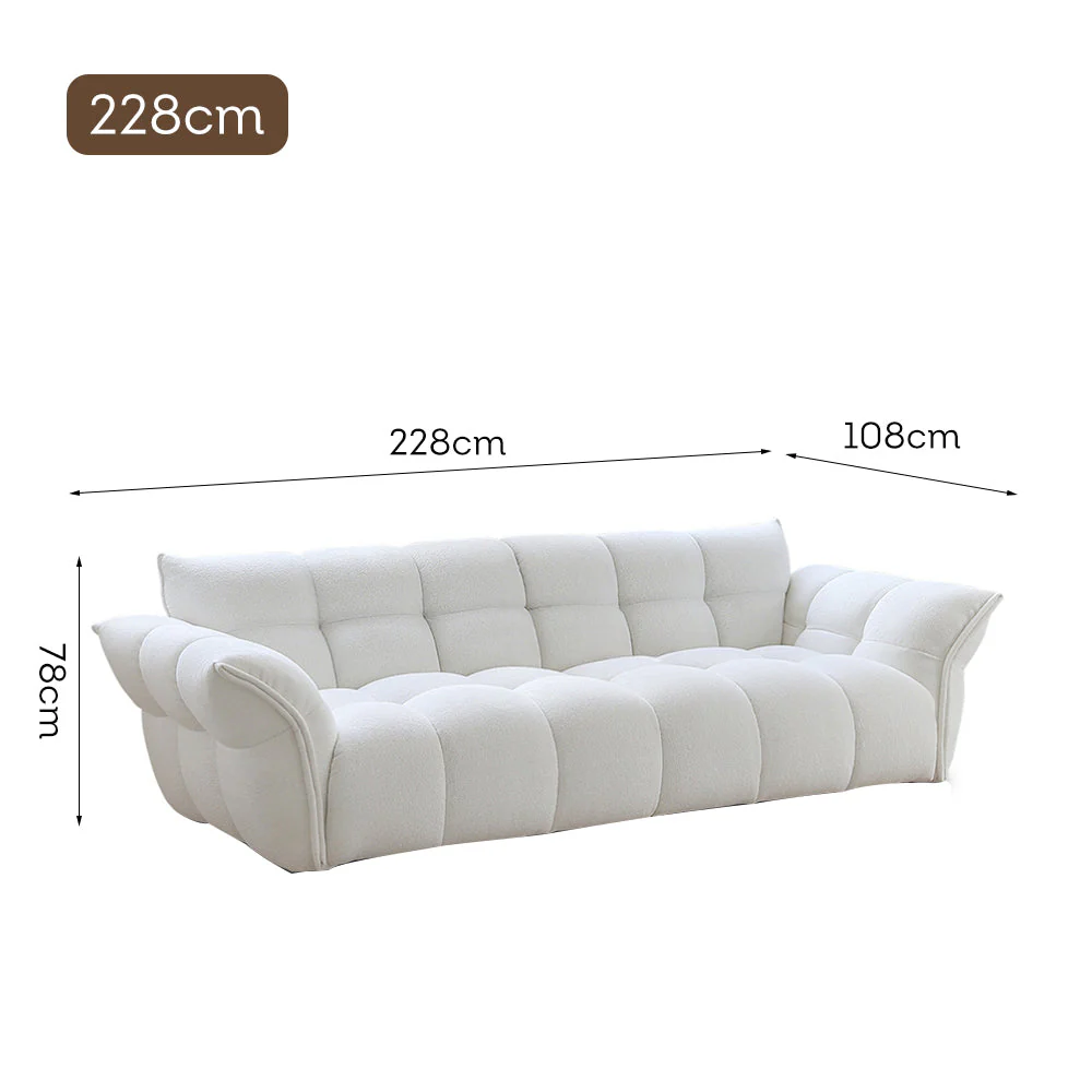 LUXORA S1209 228/248cm Length Matte Fabric Sofa Solid Wood Frame - Image 5