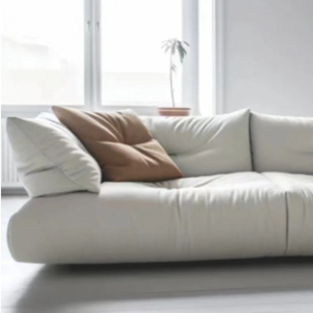 LUXORA S1226 220cm Length Microfiber Leather Fabric Sofa Solid Wood Frame - Image 5