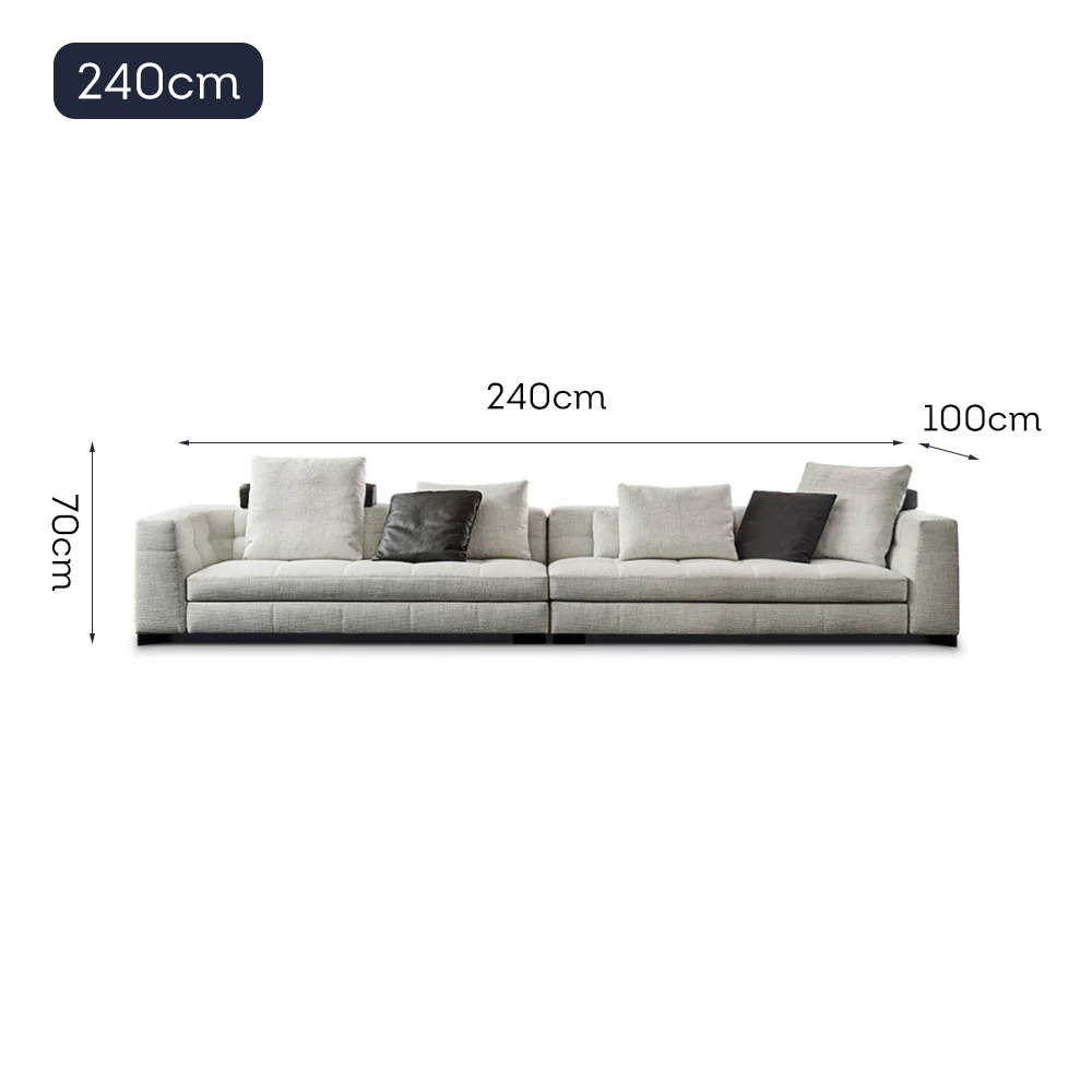 LUXORA S1236 210/240cm Length Tech Fabric Sofa Solid Wood Frame - Image 6