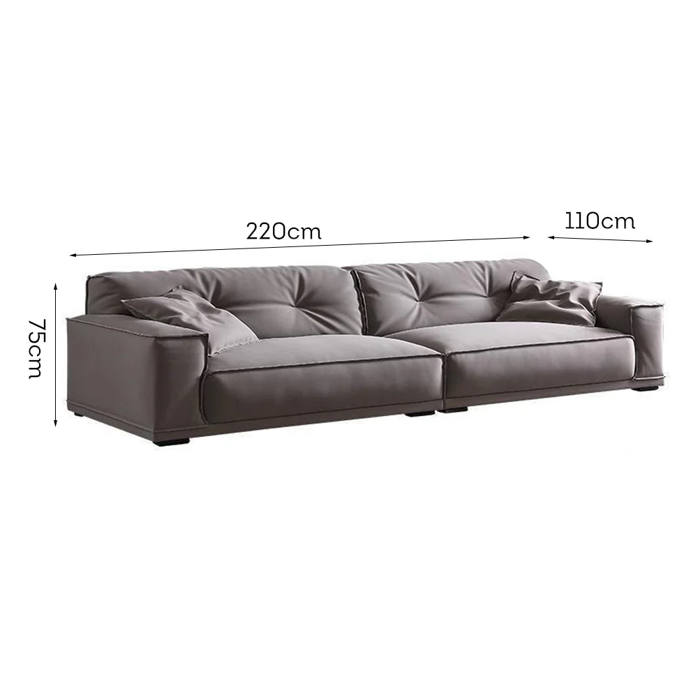 LUXORA S1243 220cm Length Microfiber Leather Fabric Sofa Solid Wood Frame - Image 5