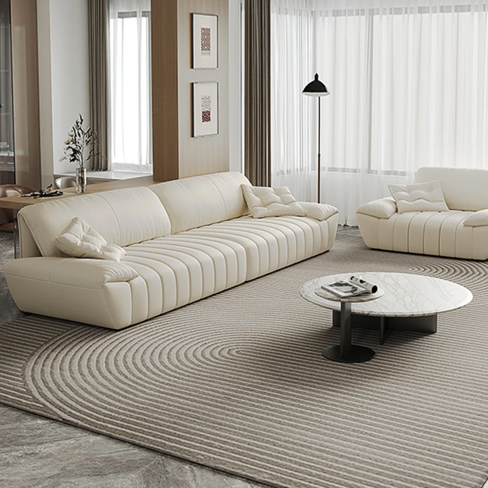 LUXORA S1255 225cm Length Microfiber Leather Fabric Sofa Solid Wood Frame - Image 2
