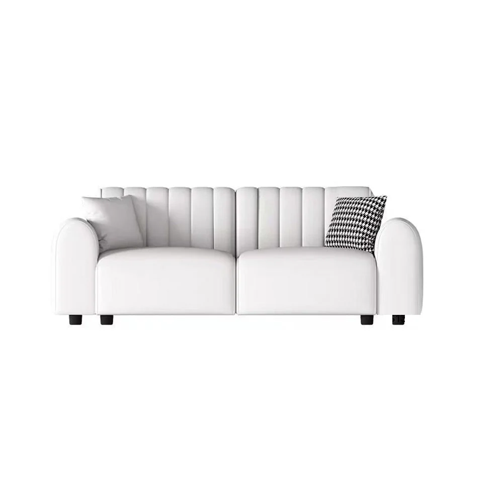 LUXORA S1302 190/250cm Length Microfiber Leather Fabric Sofa Solid Wood Frame
