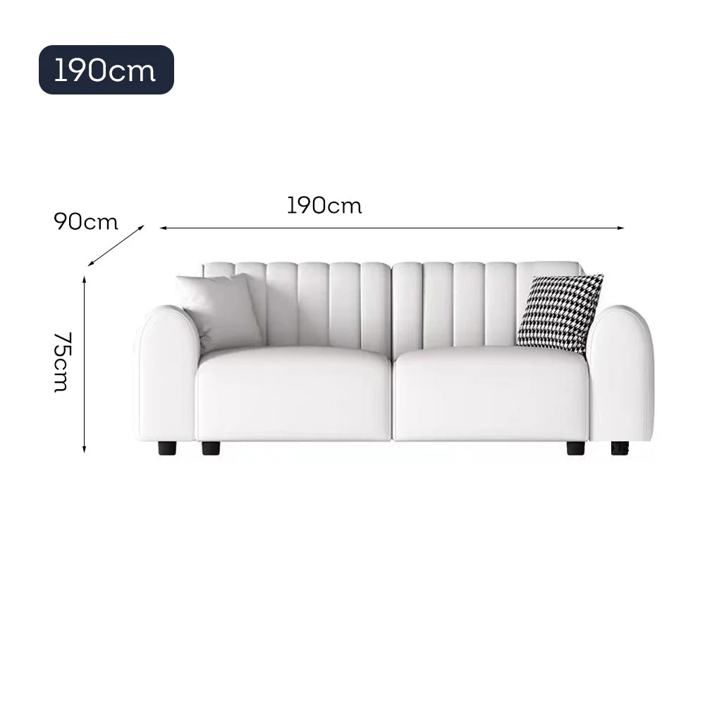 LUXORA S1302 190/250cm Length Microfiber Leather Fabric Sofa Solid Wood Frame - Image 5