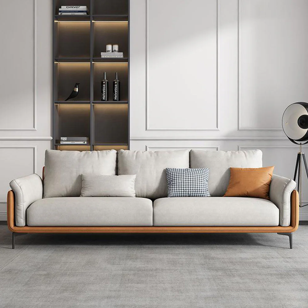 LUXORA S1313 210CM Length Microfiber Leather Fabric Sofa Solid Wood Frame - Image 2