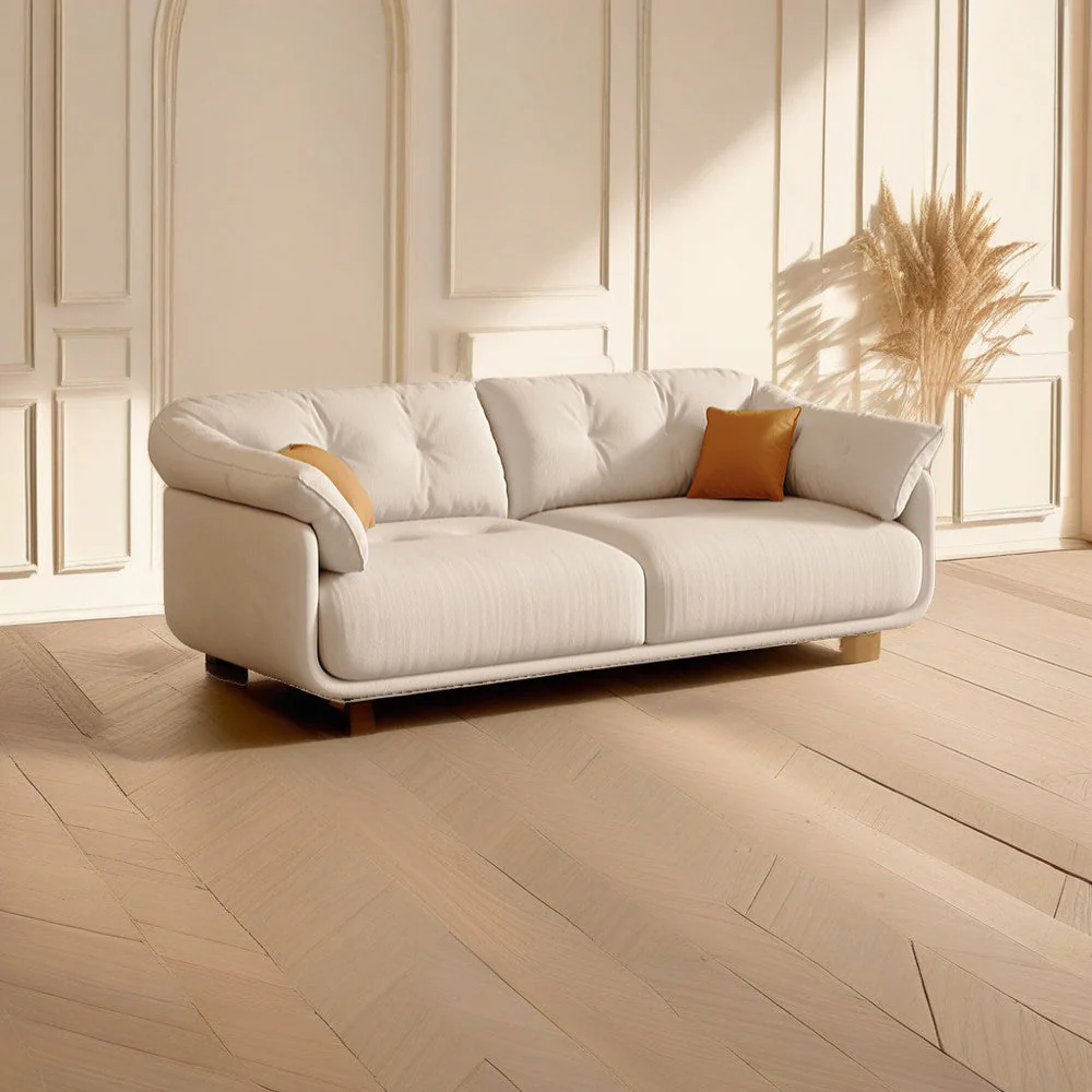 LUXORA S1322 220cm Length Microfiber Leather Fabric Sofa Solid Wood Frame - Image 3