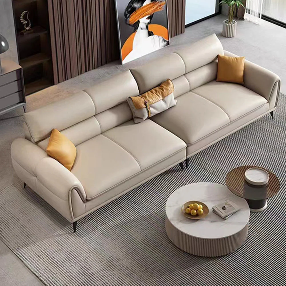 LUXORA S1341 170/210cm Length Microfiber Leather Fabric Sofa Solid Wood Frame - Image 2