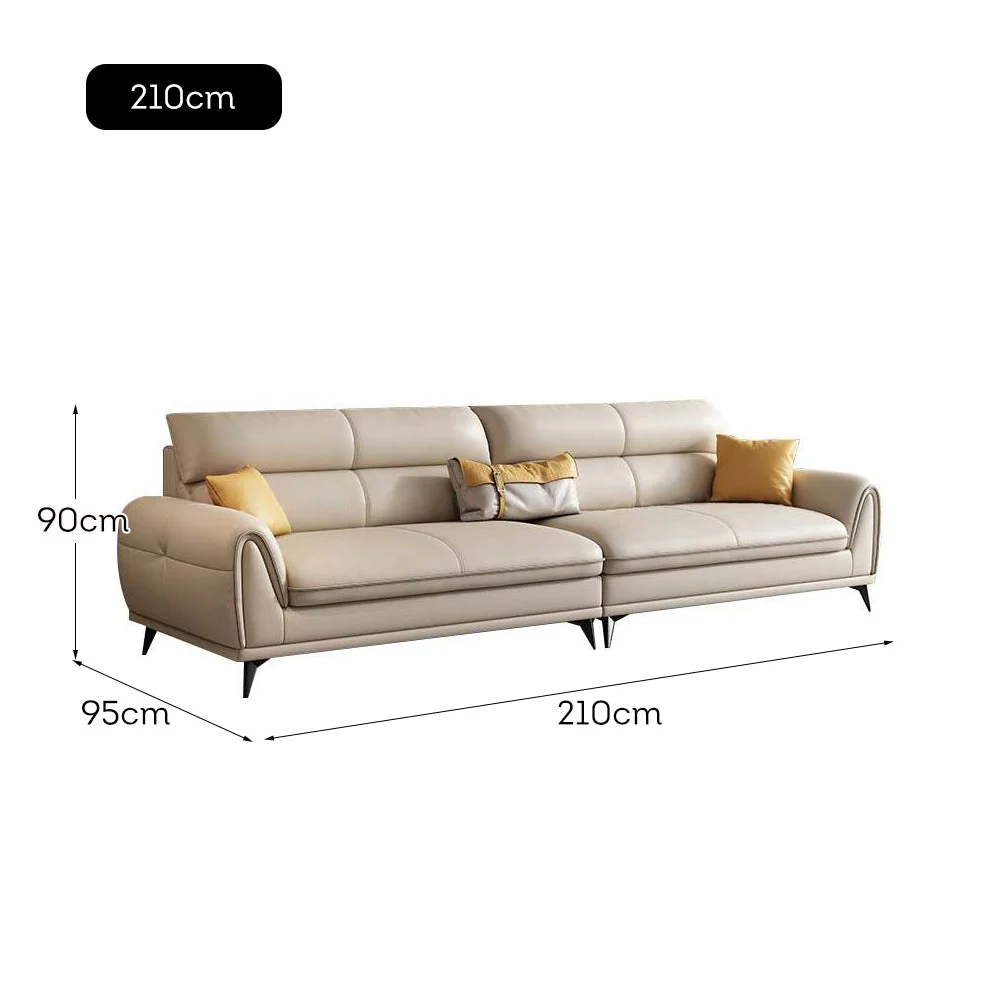 LUXORA S1341 170/210cm Length Microfiber Leather Fabric Sofa Solid Wood Frame - Image 7