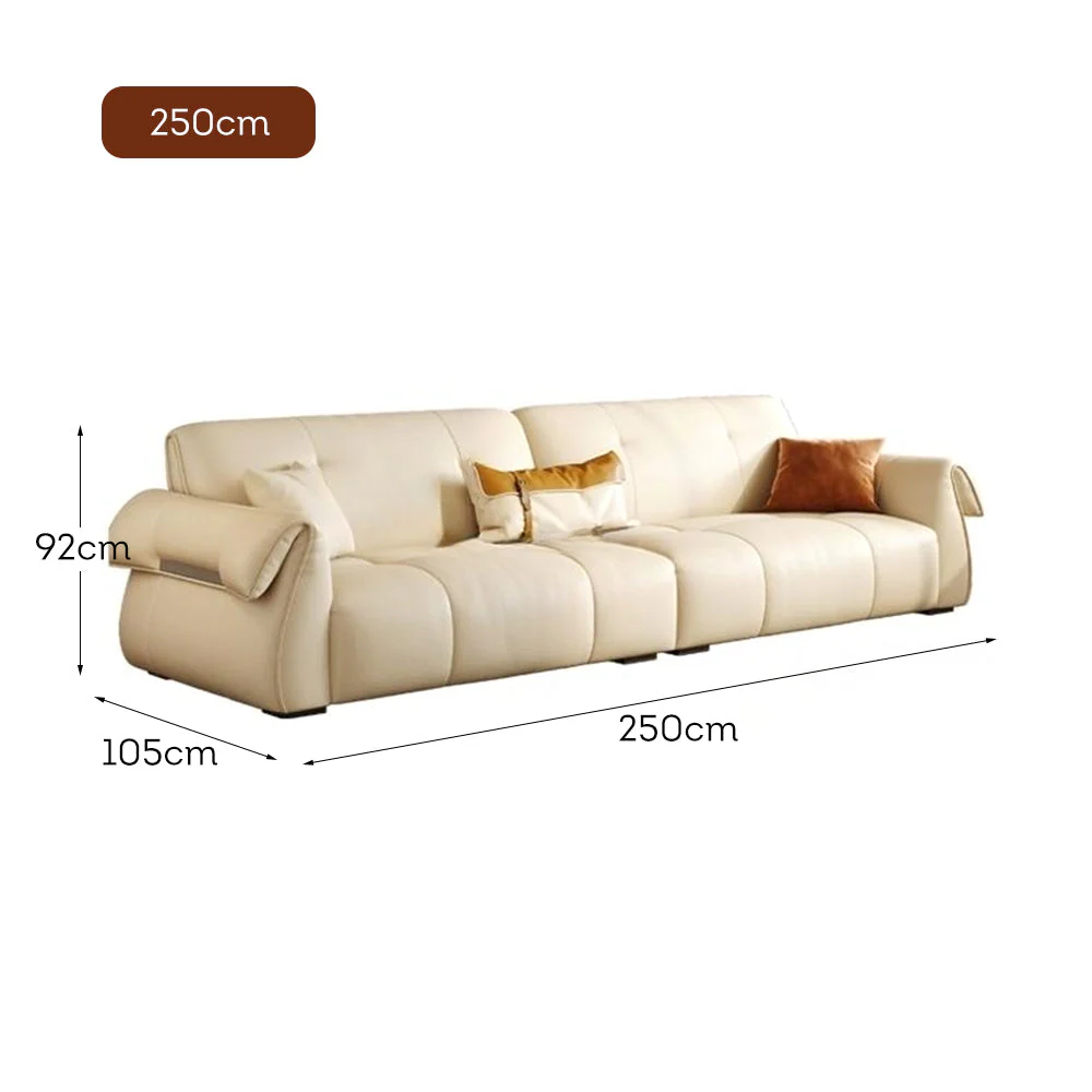 LUXORA S1408 220/250cm Length Microfiber Leather Fabric Sofa Solid Wood Frame - Image 6