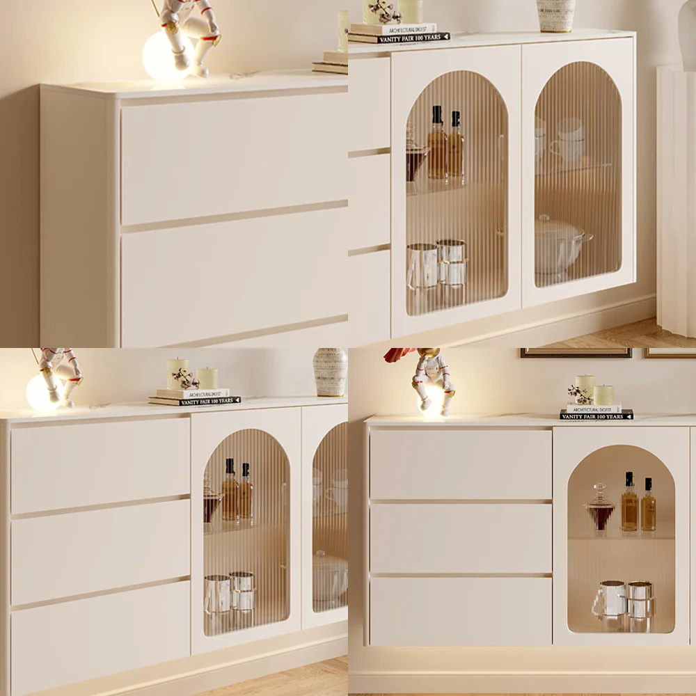 LUXORA SC1022 120/150CM Modern Simple Cream Style Sideboard - Image 4