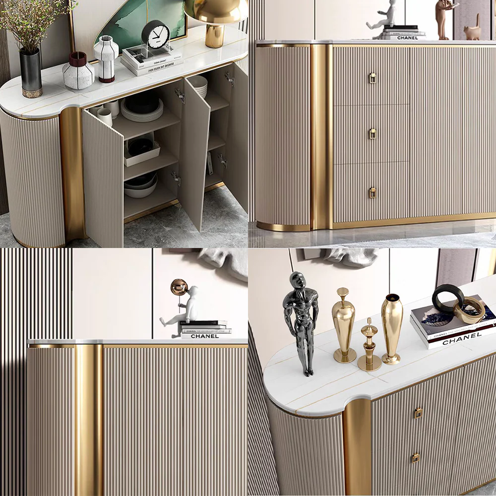 LUXORA SC1030 150CM Light luxury Style Rock Slate Countertop Sideboard - Image 4