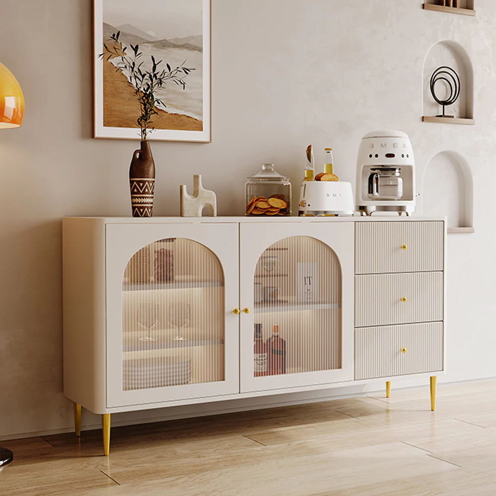 LUXORA SC1037 150CM Modern Simple Cream Style Dining Sideboard - Image 2