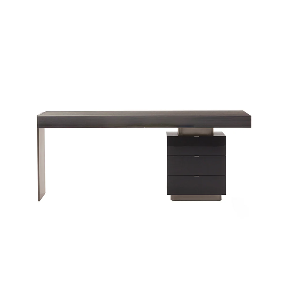 LUXORA WD1001 140/160/180/200cm Length Office Desk With Storage Cabinet Stainless Steel Legs