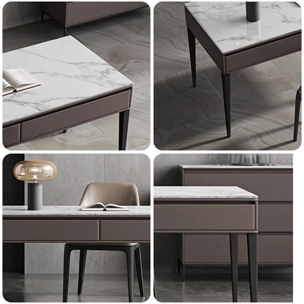 LUXORA WD1003 120/140/160cm Length Office Desk With Drawer Sintered Stone Tabletop - Image 4