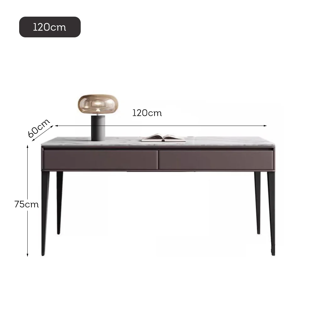 LUXORA WD1003 120/140/160cm Length Office Desk With Drawer Sintered Stone Tabletop - Image 5