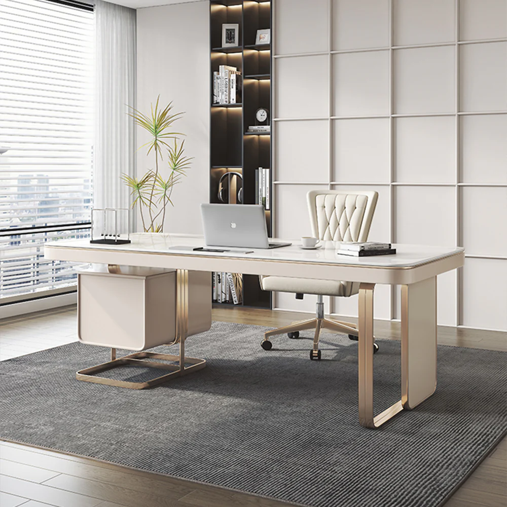 LUXORA WD1017 140/160/180/200cm Length Office Desk Sintered Stone Tabletop - Image 2
