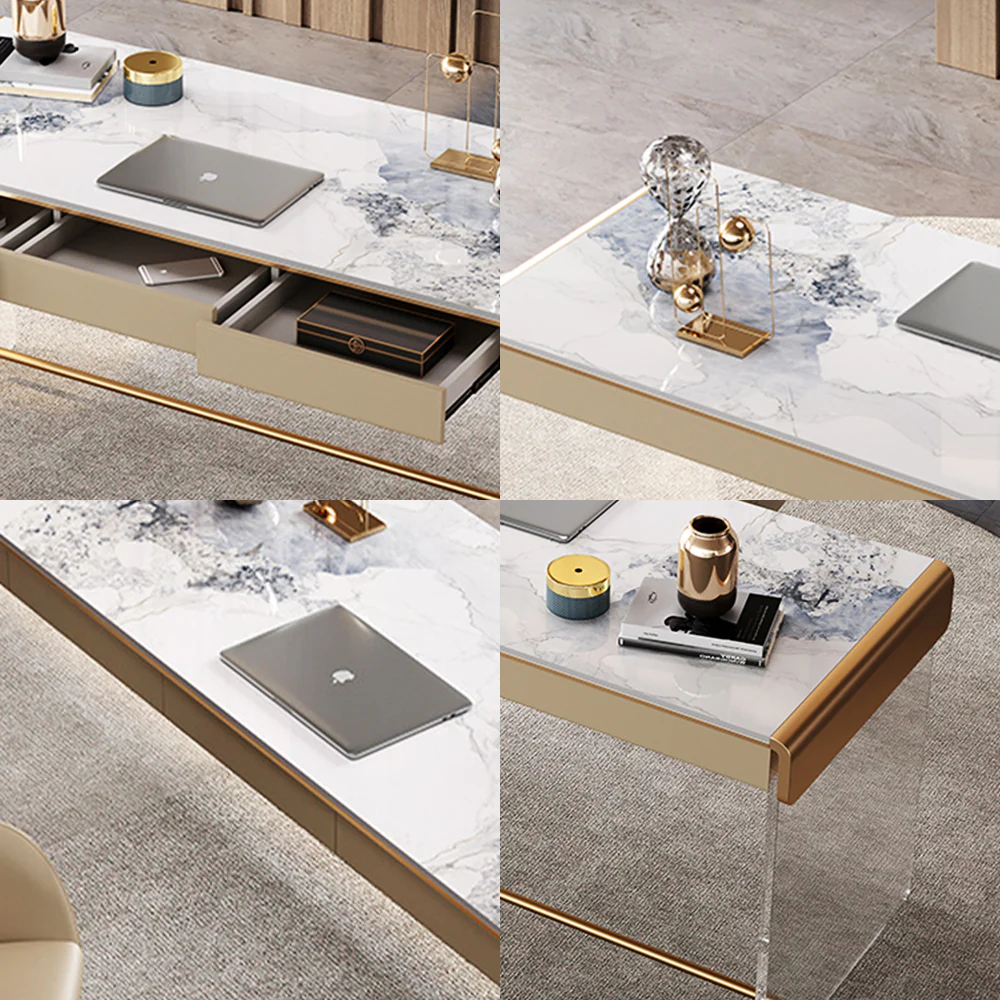 LUXORA WD1027 136/158/178cm Minimalist Style Sintered Stone Desk - Image 5