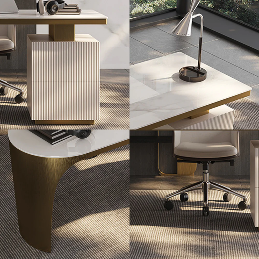 LUXORA WD1035 140/160/180cm Minimalist Style Sintered Stone Desk - Image 4