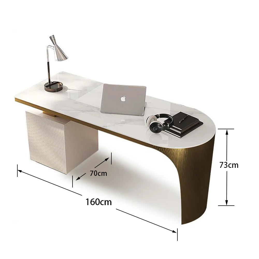 LUXORA WD1035 140/160/180cm Minimalist Style Sintered Stone Desk - Image 6