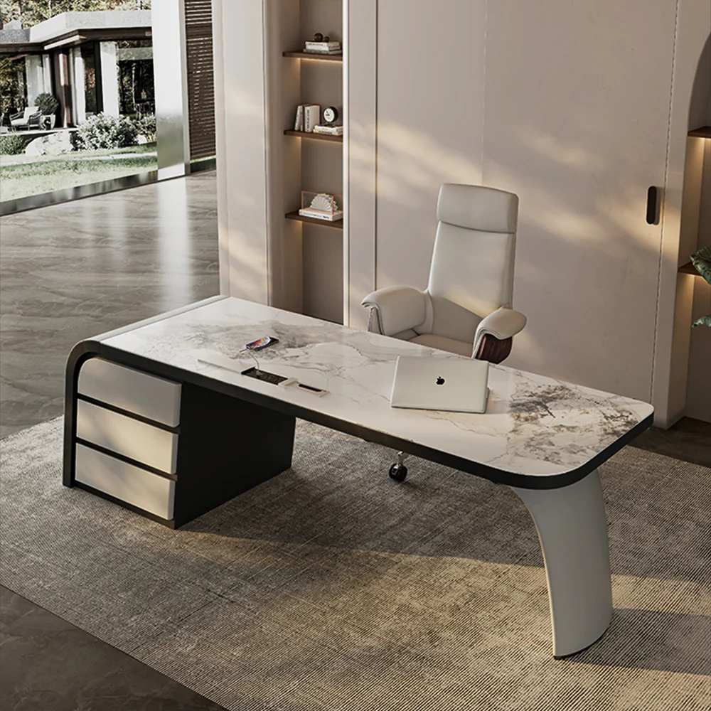 LUXORA WD1041 140/160/180cm Chanel Style Sintered Stone Desk - Image 3