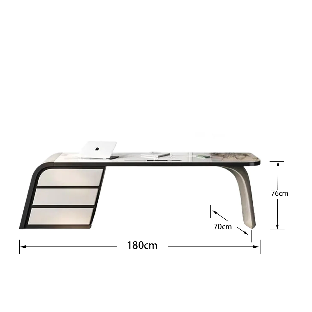 LUXORA WD1041 140/160/180cm Chanel Style Sintered Stone Desk - Image 8