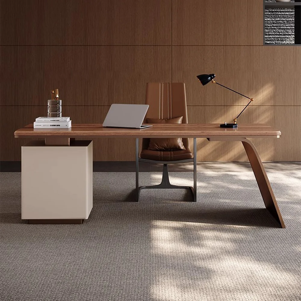 LUXORA WD1043 140/160/180cm Length Office Desk With Storage Cabinet - Image 2