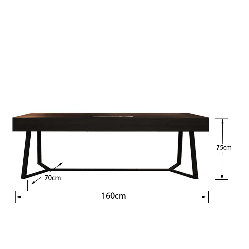 LUXORA WD1050 140/160/180/200cm Light Luxury Style Smoked-Colored Solid Wood Desk - Image 6