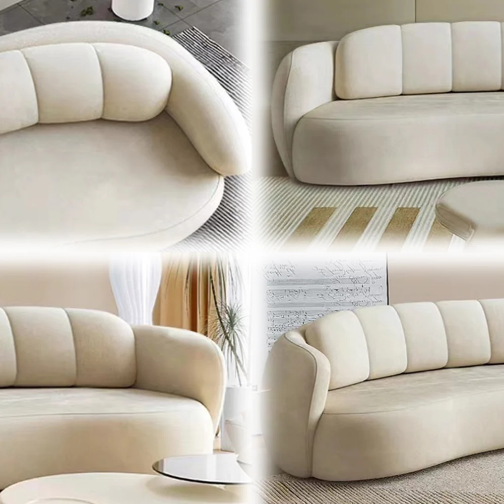 LUXORA S1141 Fashionable Minimalist Style Solid Wood Sofa 220cm High-Tech Fabric - Image 5