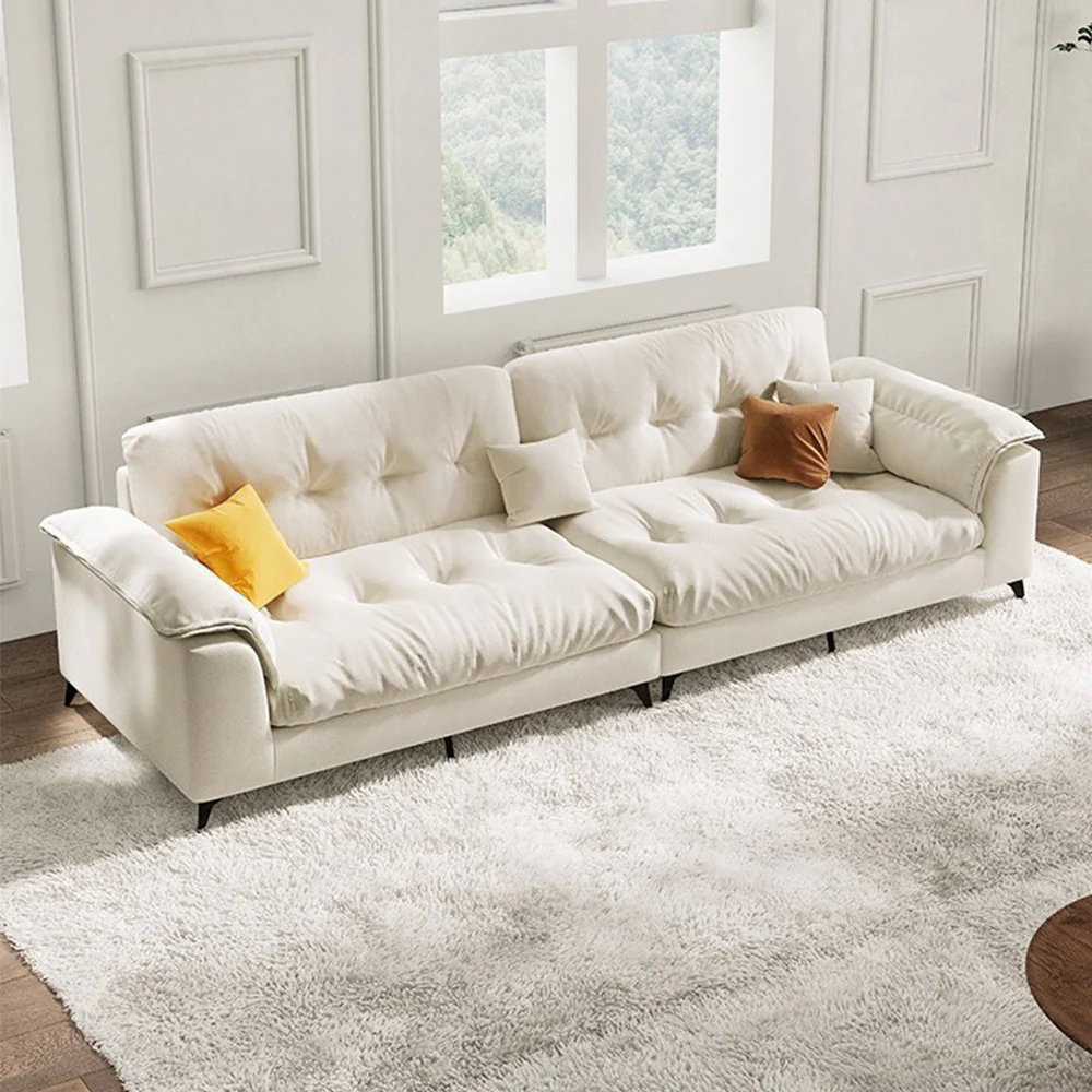 LUXORA S1268 Fashionable Minimalist Style Solid Wood Sofa 180-220cm High-Tech Fabric - Image 3