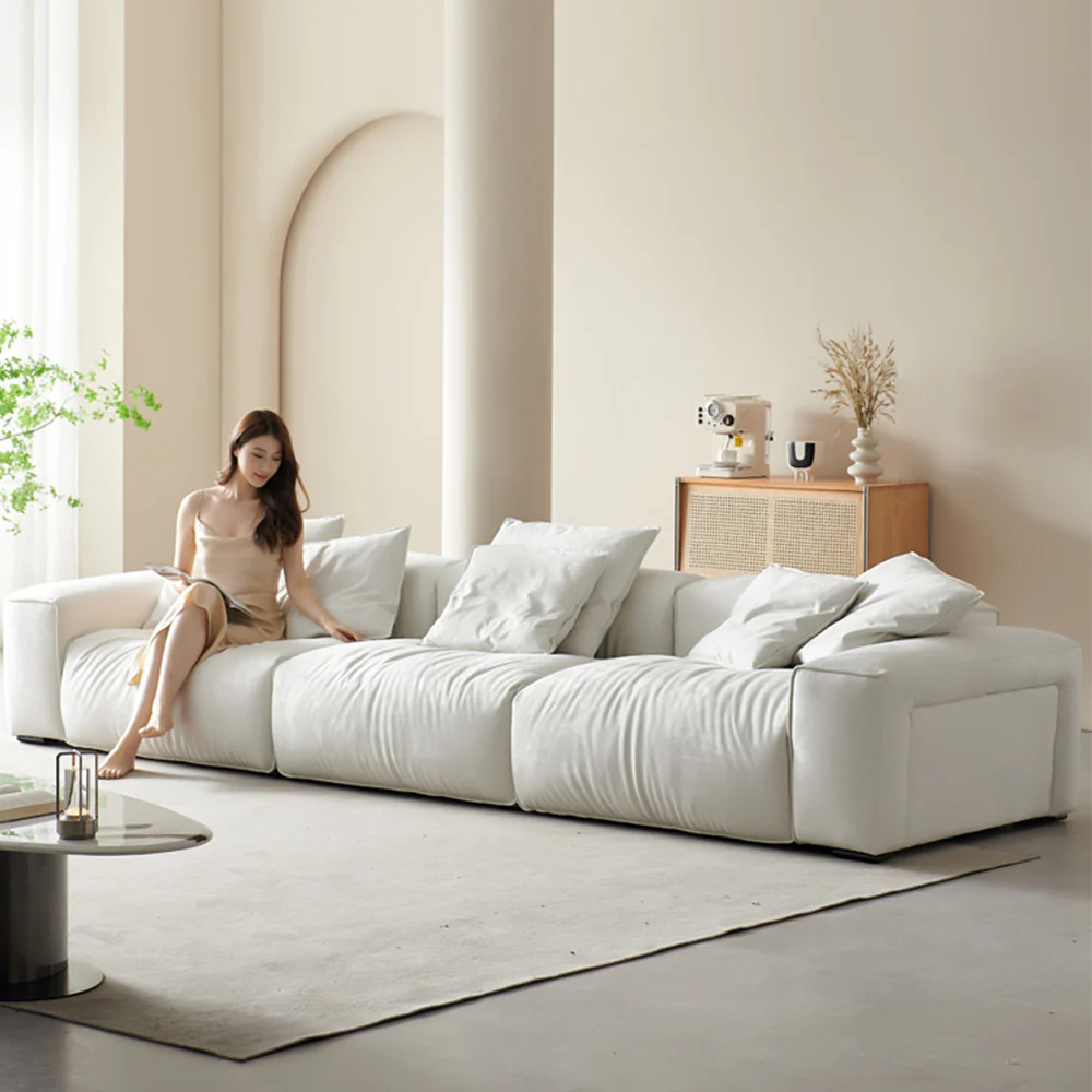 LUXORA S1282 Fashionable Minimalist Style Solid Wood Sofa 260-280cm High-Tech Fabric - Image 2