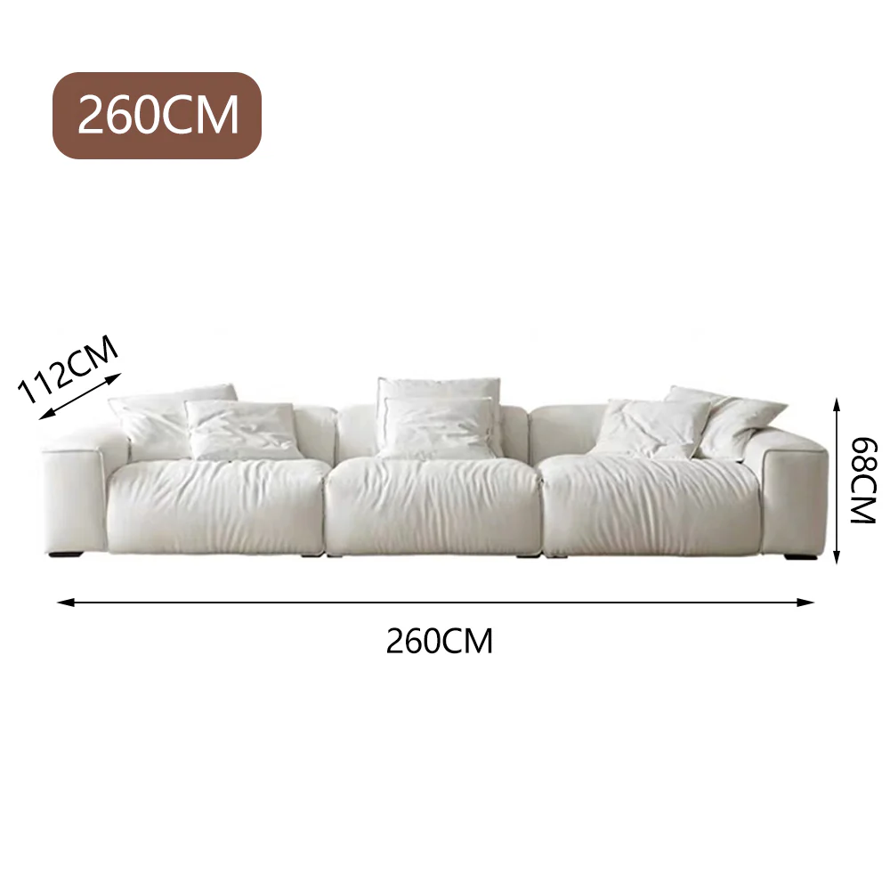 LUXORA S1282 Fashionable Minimalist Style Solid Wood Sofa 260-280cm High-Tech Fabric - Image 5