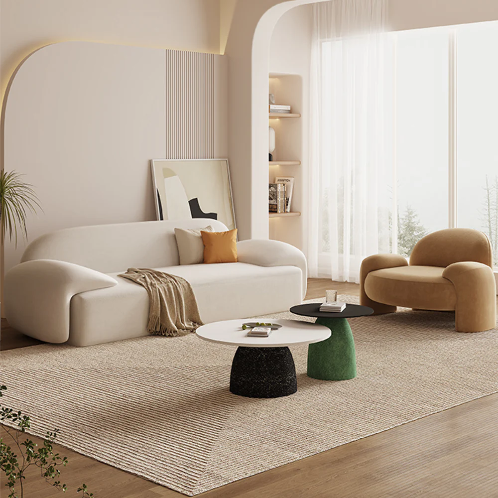 LUXORA S1285 Fashionable Minimalist Style Solid Wood Sofa 210cm High-Tech Fabric - Image 4