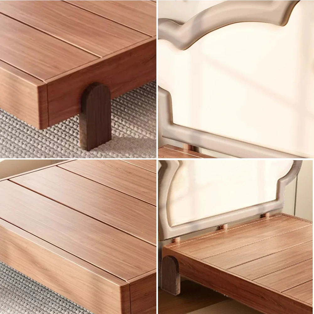 LUXORA 135/150cm Solid Wood Children's Bed Frame with Teddy Bear Bedhead Soft Backrest - Image 3