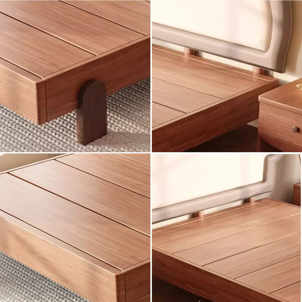 LUXORA 135/150cm Solid Wood Children's Bed Frame with Teddy Bear Bedhead Soft Backrest - Image 9