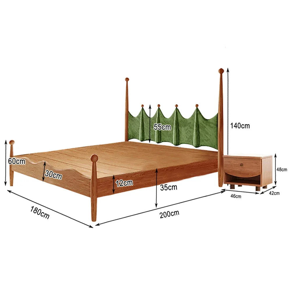LUXORA 120/135/150/180cm Solid Wood Green Grass Children'S Bed - Image 16