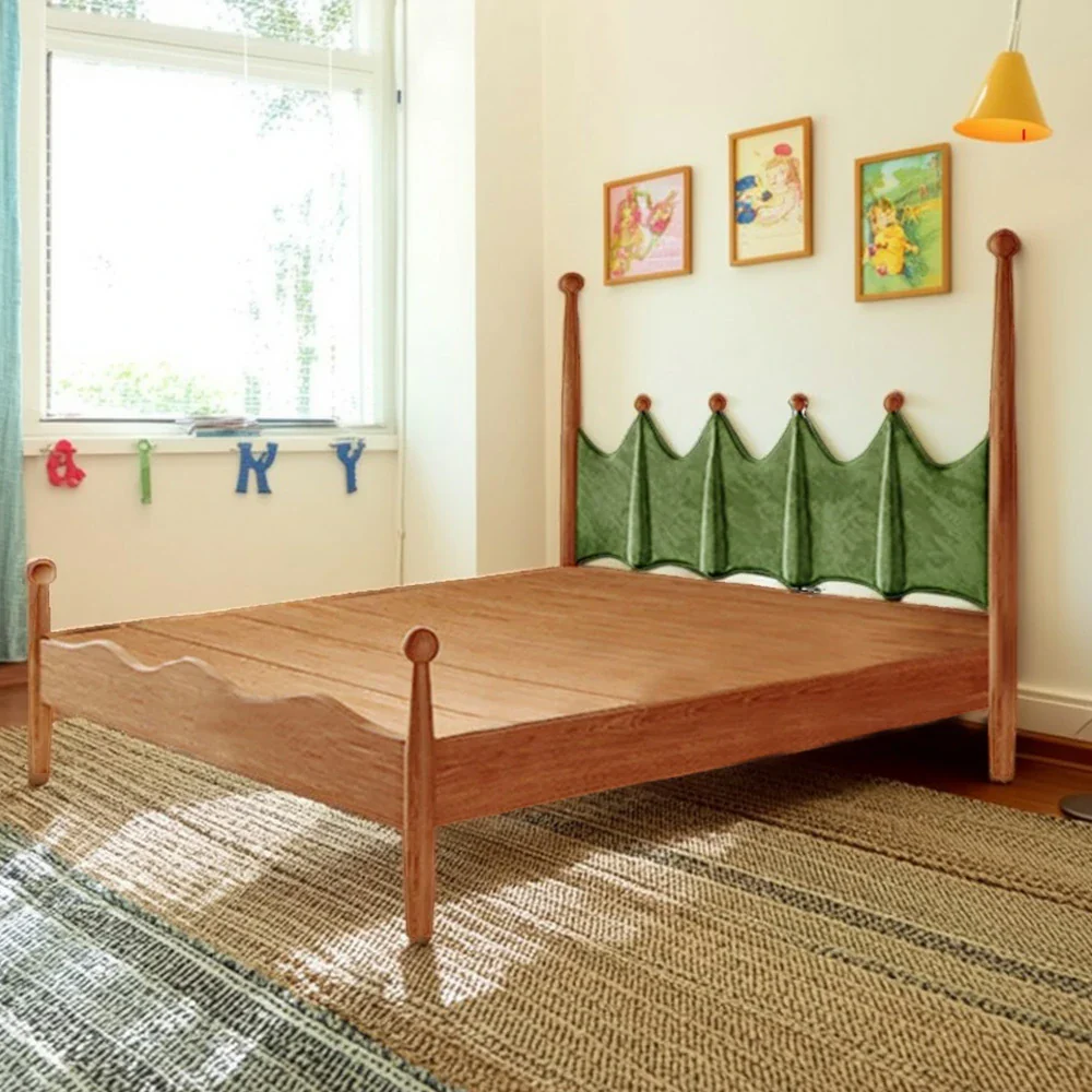 LUXORA 120/135/150/180cm Solid Wood Green Grass Children'S Bed - Image 2