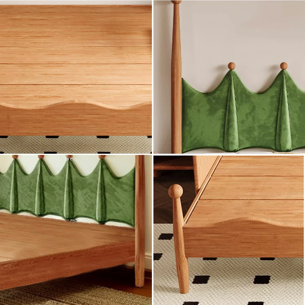 LUXORA 120/135/150/180cm Solid Wood Green Grass Children'S Bed - Image 3