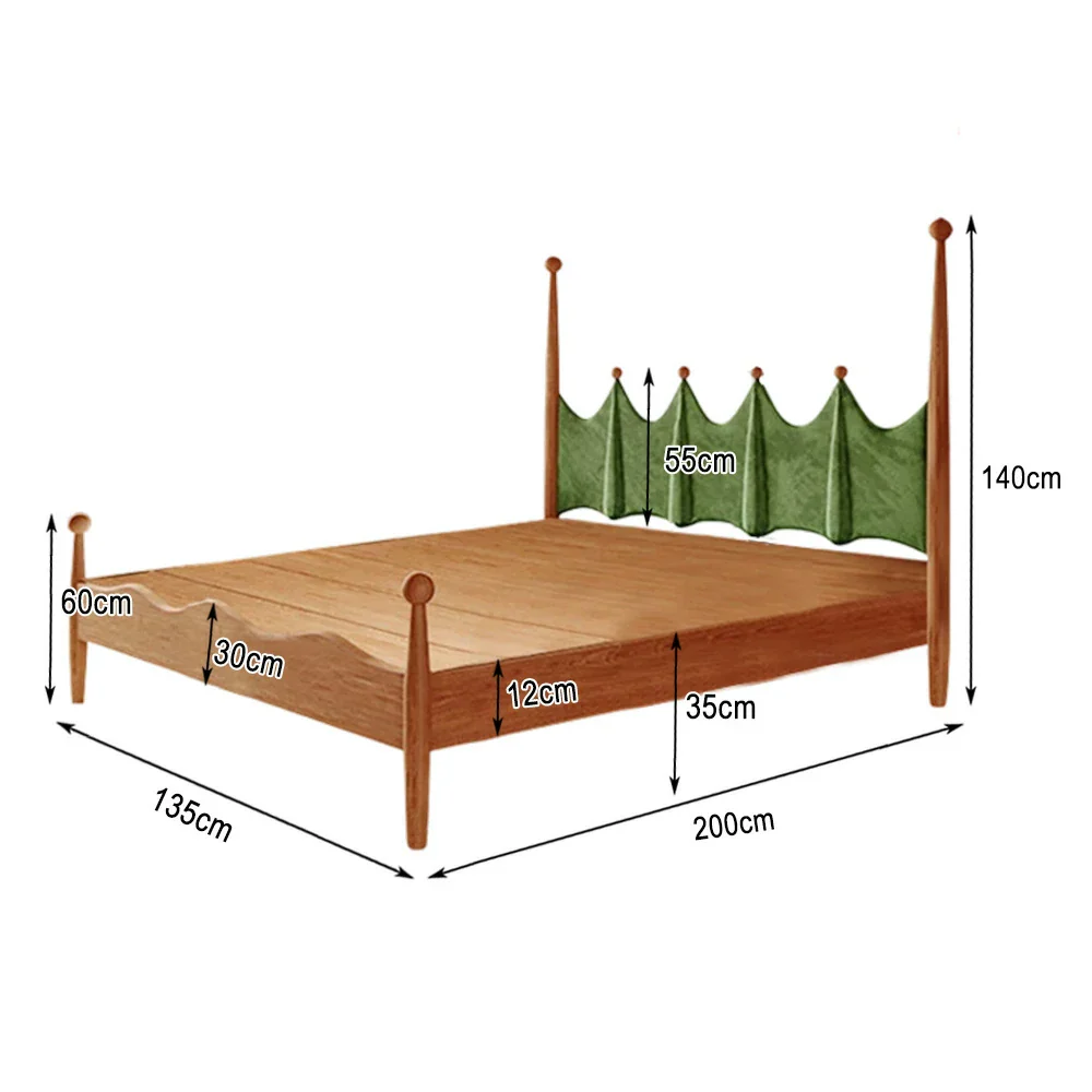 LUXORA 120/135/150/180cm Solid Wood Green Grass Children'S Bed - Image 6