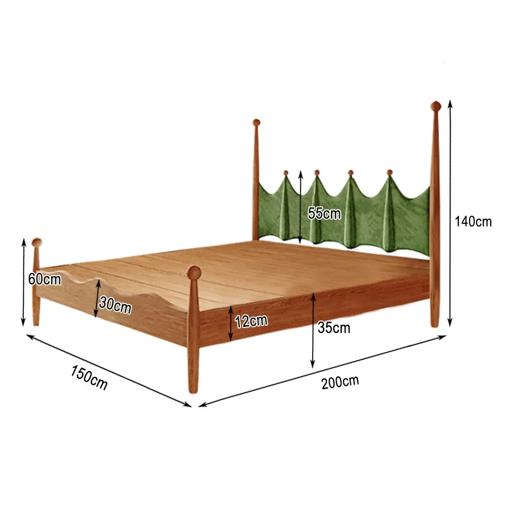 LUXORA 120/135/150/180cm Solid Wood Green Grass Children'S Bed - Image 7