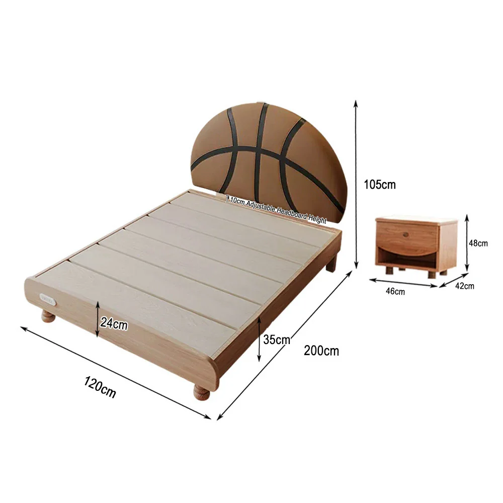 LUXORA 120/135/150/180cm Solid Wood Frame Children'S Basketball Bed - Image 13